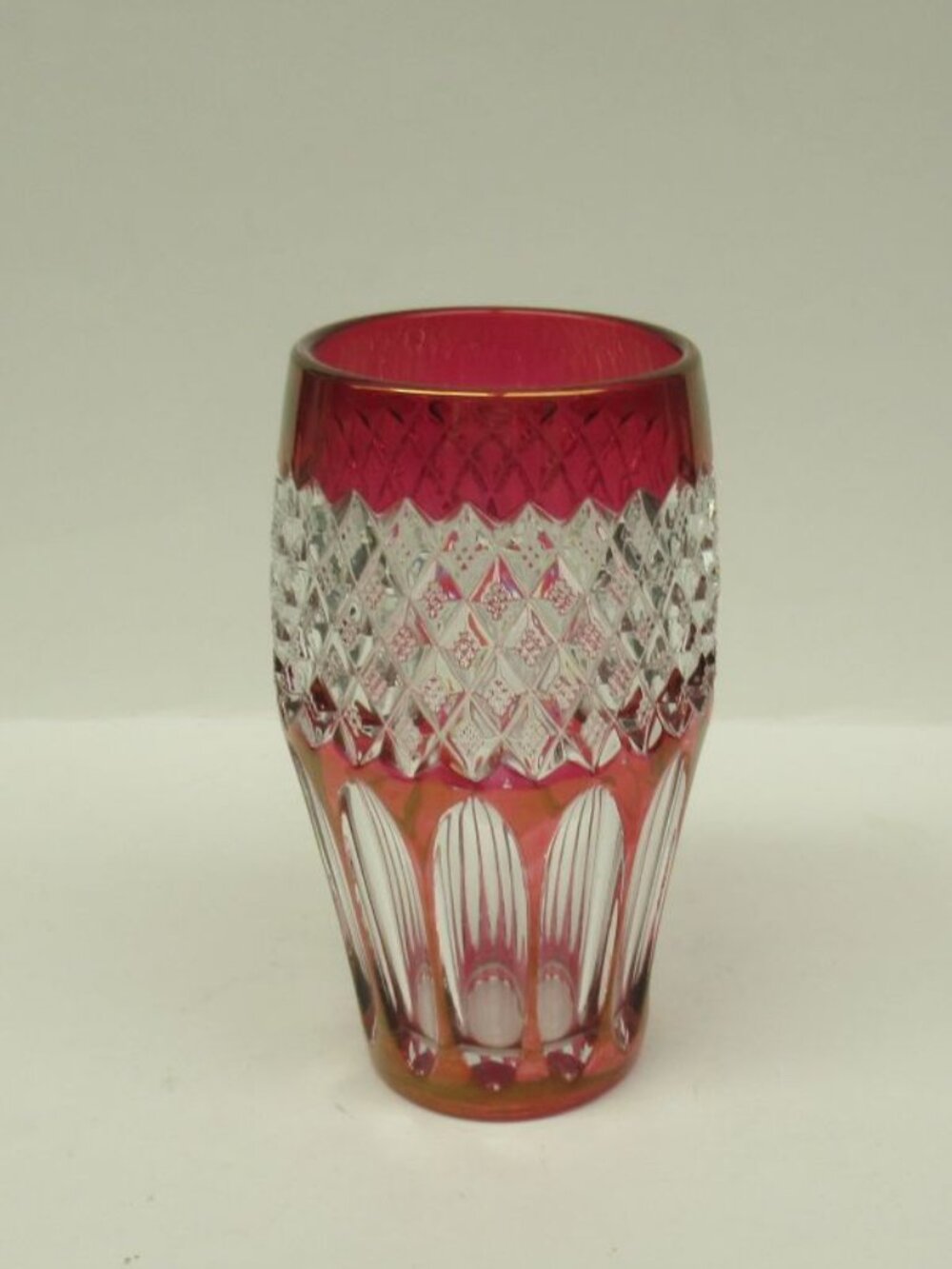 Westmoreland Glass Ruby Flashed WAKEFIELD, aka WATERFORD, 5 1/2 In Flat Tumbler